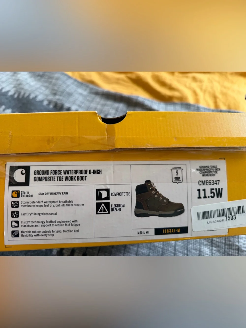 Carhartt Brown and Black Ground Force 6-Inch Waterproof Work Boot